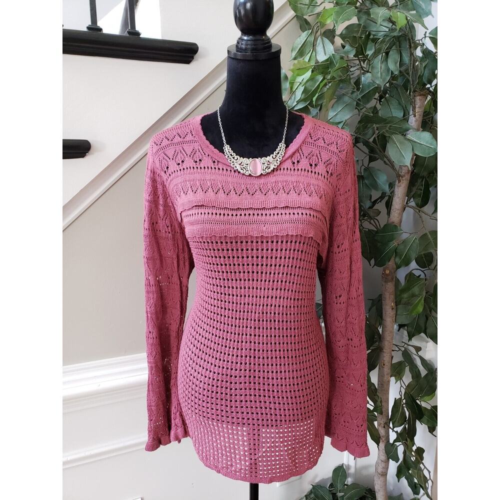 Absolutely Creative Worldwide Women's Pink Crew Neck Long Sleeve Sweater Size XL